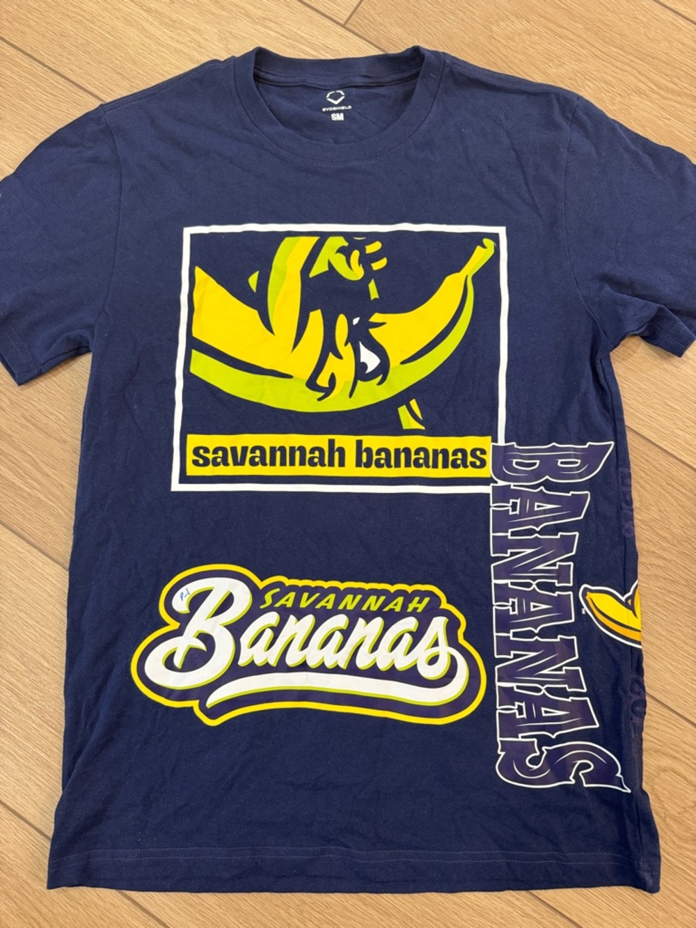 Evoshield Savannah Bananas Logo Navy T Shirt Sz S Logo Graphic Baseball Trendy